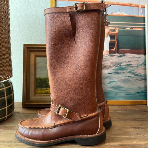 Men's Brown Leather Boots - Picture 3 of 10